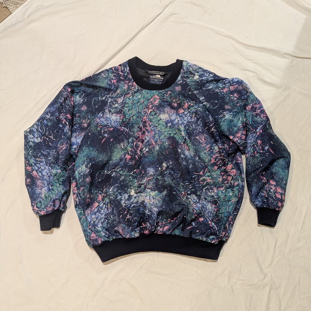 Vintage Sunderland of Scotland Abstract Print Golf Pullover Sz L